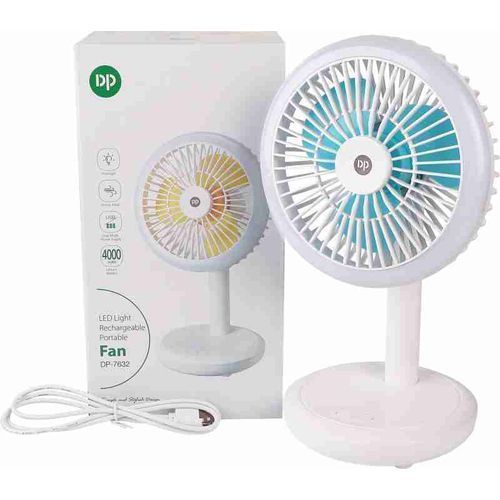 Rechargeable Table Fan 4000mAh With LED LIGHT