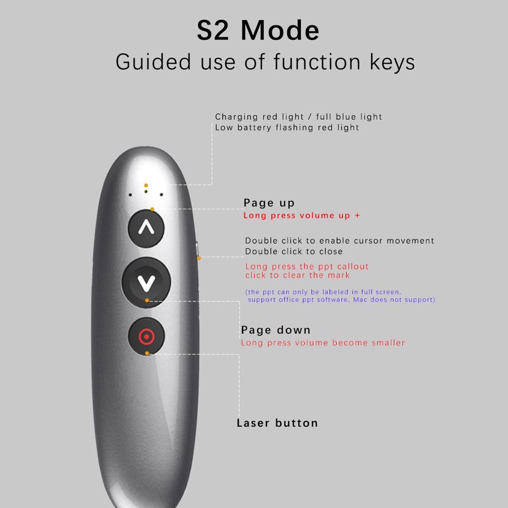 Noomya  2.4GHz Wireless Presenter Remote Controller Red Light Pen USB Control Pen For Mac Win 10 8 7 XP Projector PowerPoint PPT