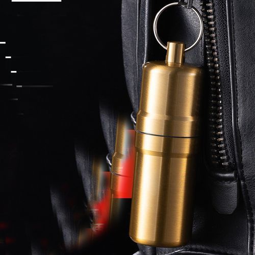 Portable Mini Metal Round Cigarette Case With Keychain