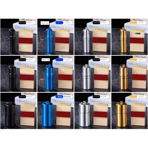 Portable Mini Metal Round Cigarette Case With Keychain