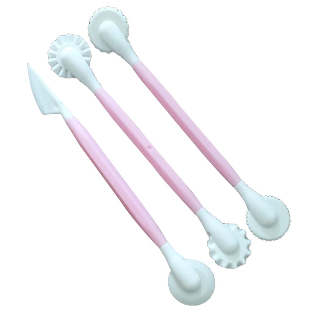 3Pcs Cake Flower Decorative Pen Fondant Carving-Pink