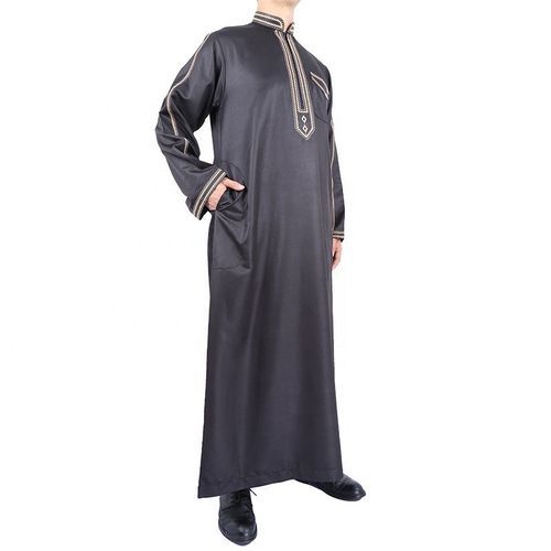 Black Unisex Long Sleeve Jalabiya