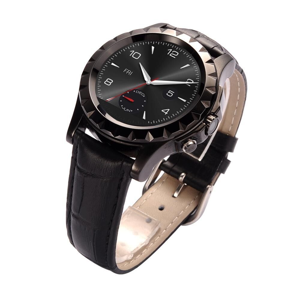 T2 MTK6260 Waterproof Nano-glass Screen Anti-lost Smart Round Watch Black < Black > Strap