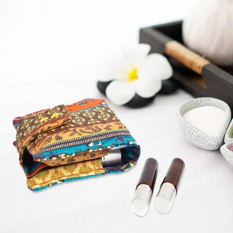 Canvas Essential Oil Storage Bag 6 PCS/Pack 10ml Rolling Bottle Organizer Carrying Holder Case Women Cosmetic Makeup Bag