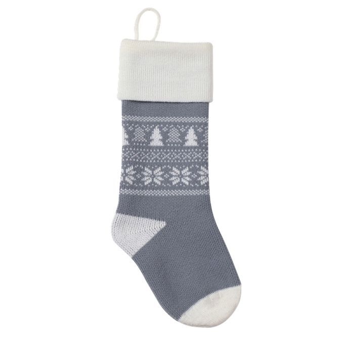Xmas Day Stocking Kit Large Capacity Candy Gift Bag For Table Grey