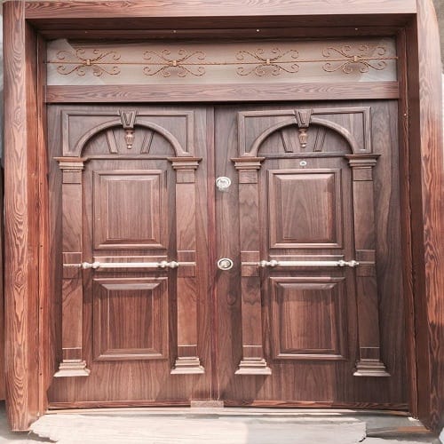 External Security Wooden Double Door 2.4