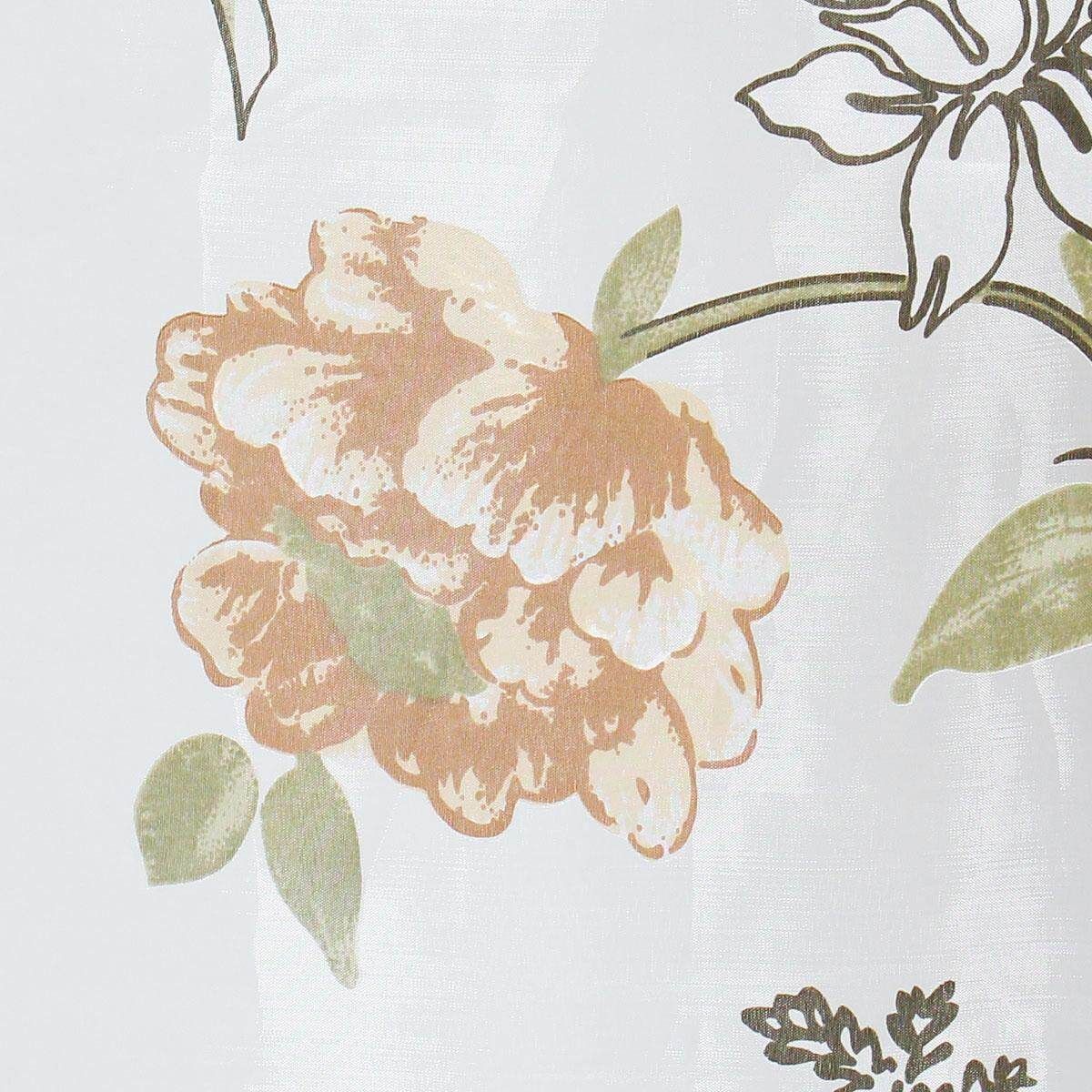 Newly Flower Curtain Panel Window Door Curtain Room Voile Drape Brown Rod