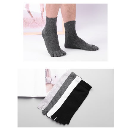 Five Toes Plain Sports & Casual Socks-Grey-A Pair