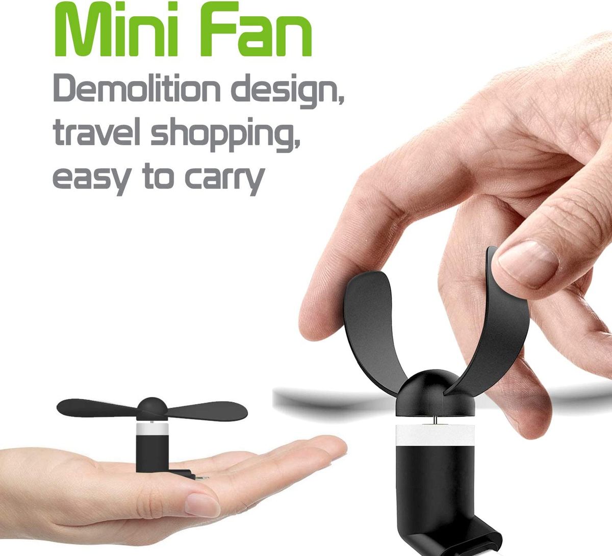 Travel Mini Fan USB CellPhone Portable Mute Cooling Cooler For Android Cell Mobile Phone Cool Micro 5V 1W Fans Low Voice 2pcs(Random Sending)