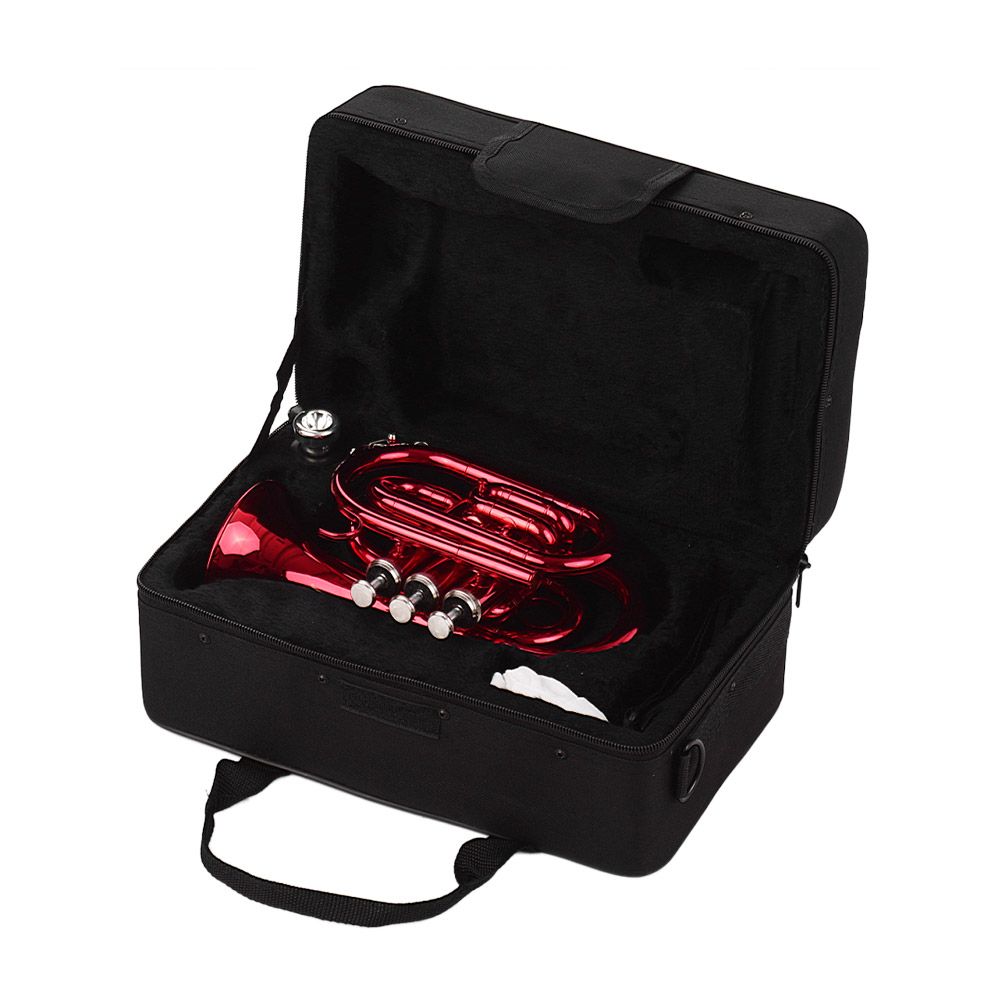 Mini Pocket Trumpet Bb Flat Brass Material Wind Instrument