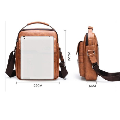 Vintage Leather Shoulder Bag For Men - Brown