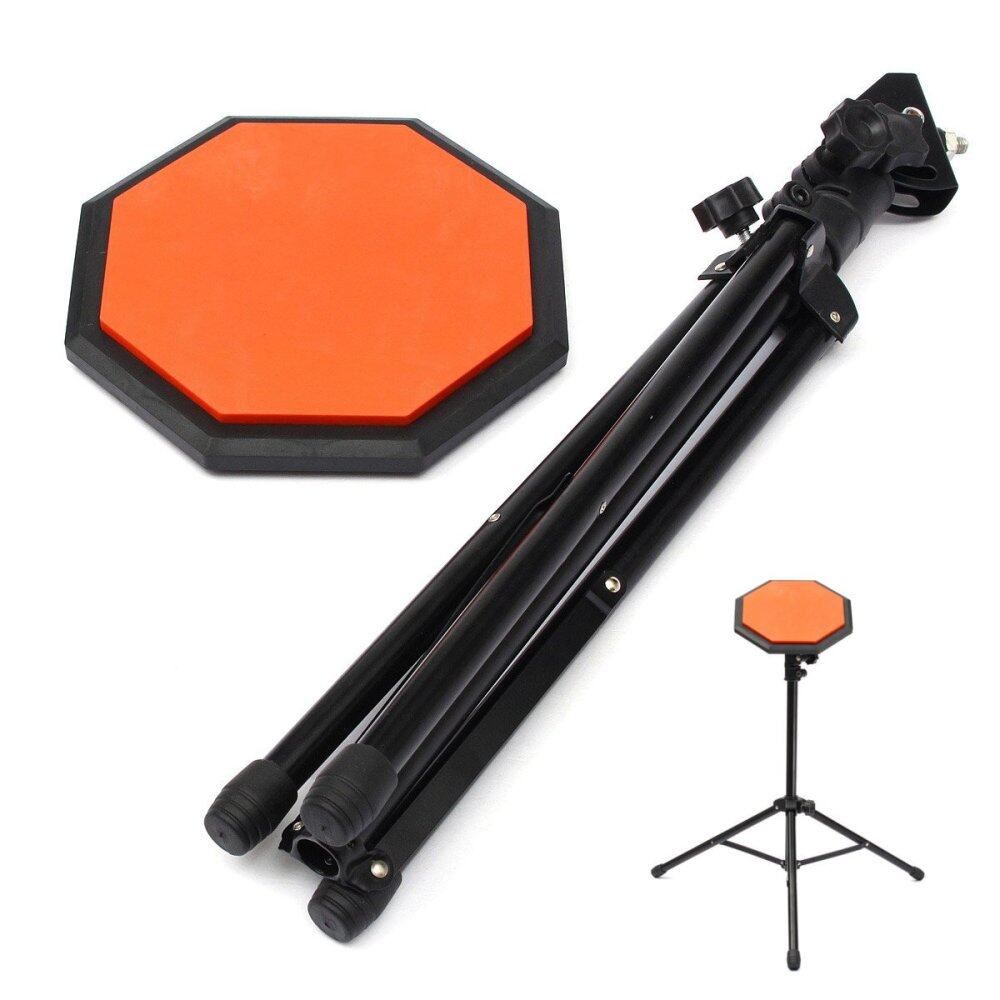 8Inch 21cm Rubber Dumb Drum Practice Pads Stand And Drum Sticks Set Musical Black