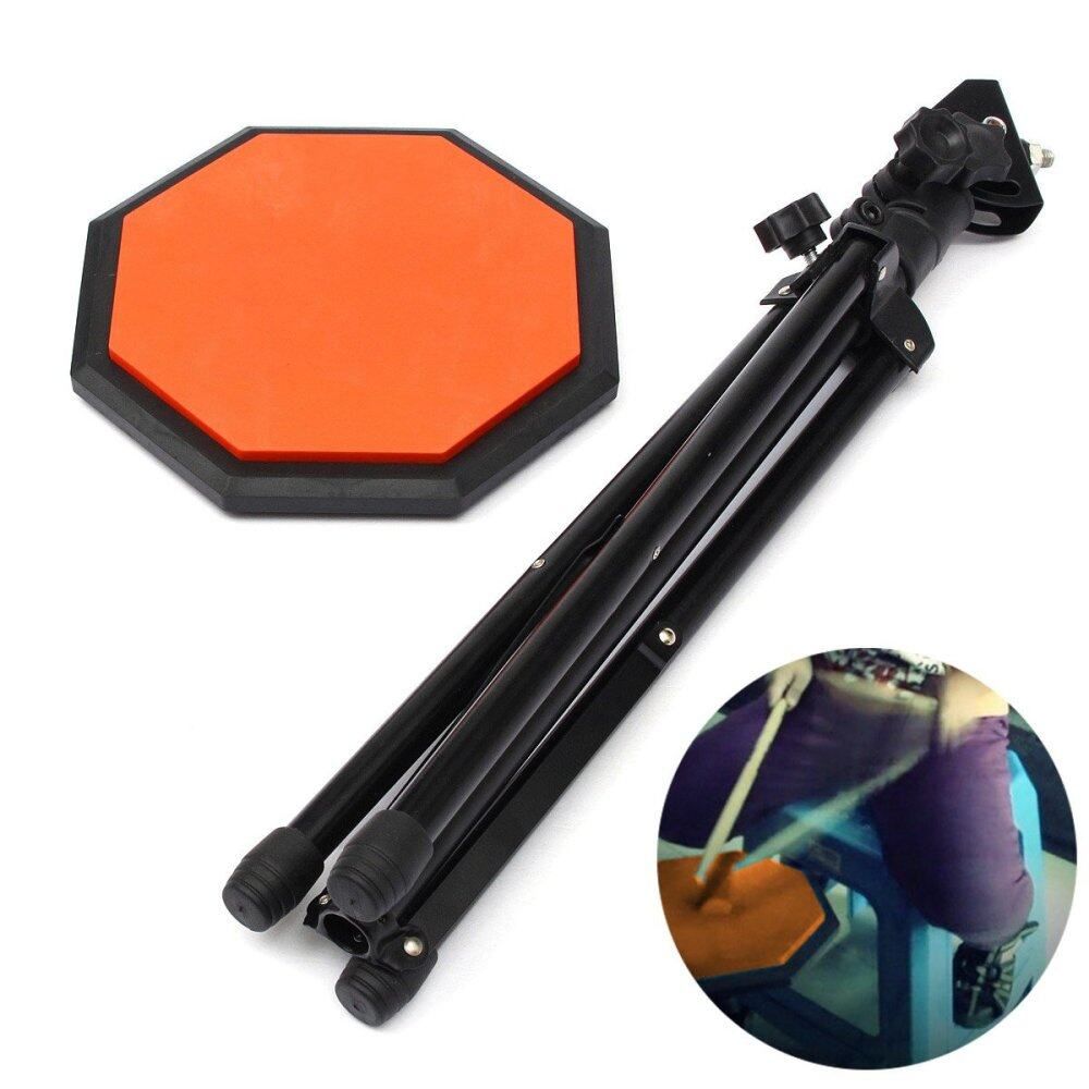 8Inch 21cm Rubber Dumb Drum Practice Pads Stand And Drum Sticks Set Musical Black