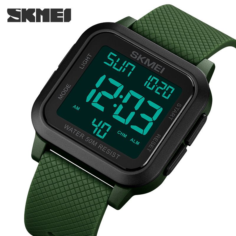 Men Watches Stopwatch Countdown LED Light 5Bar Waterproof Wristwatches Date Clock