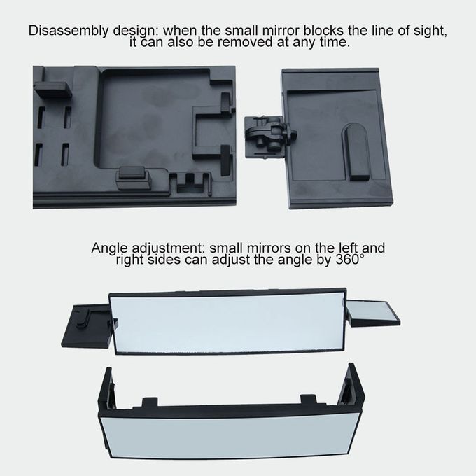 Auto Car Tri-Fold Interior Wide Angle Blind Spot-Black