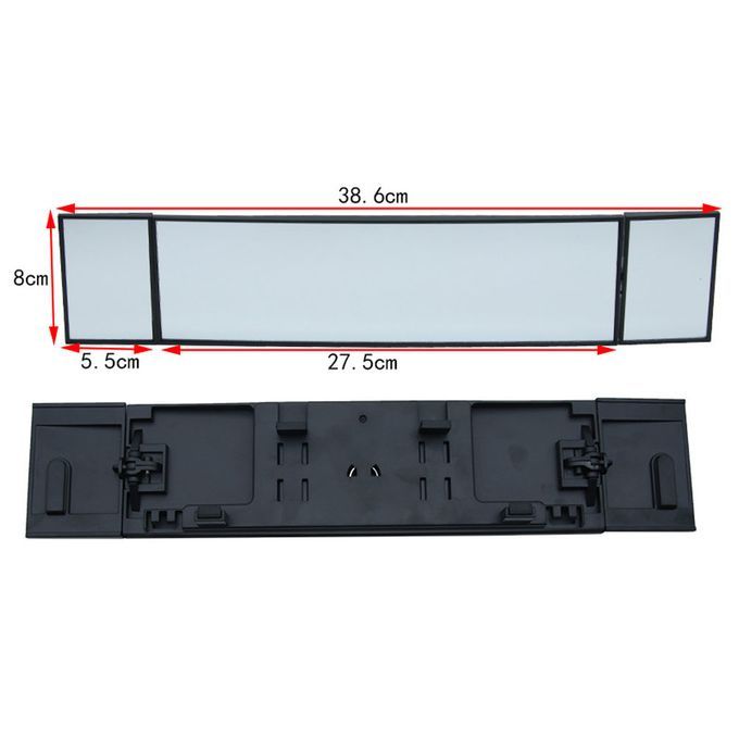 Auto Car Tri-Fold Interior Wide Angle Blind Spot-Black