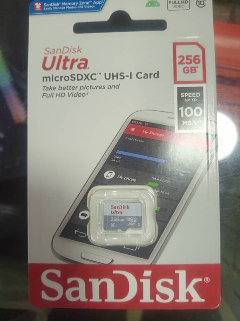 256GB Ultra MicroSDXC 100mb/s