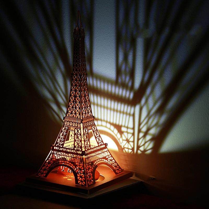 Creative Gifts Luminous Tower Three-dimensional Model Light Shadow Card Paper Carved Greeting Card Handmade DIY