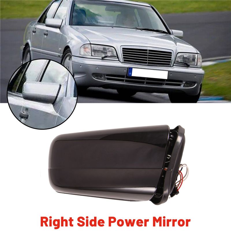 Car Front Left Side Power Mirror Black for Mercedes Benz