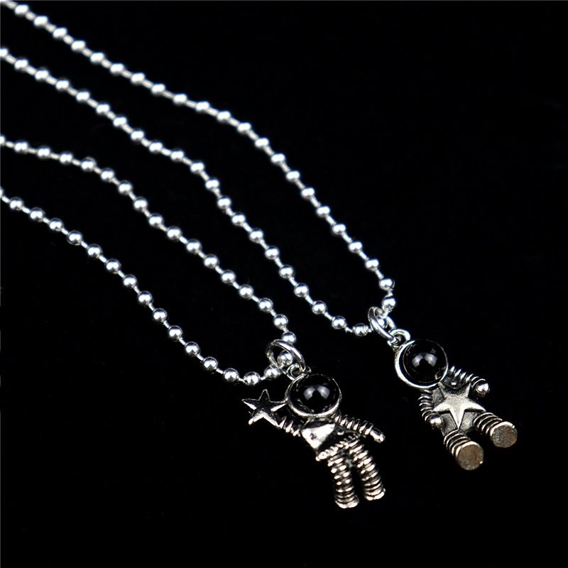 A Pair Of  Couple Astronaut Pendant Necklace