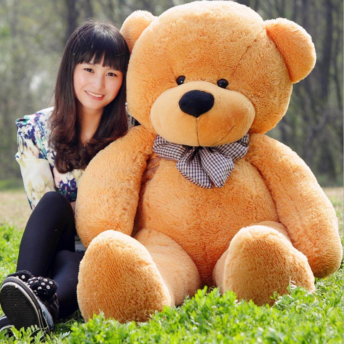 2M Teddy Bears Giant Huge Cuddly Stuffed Plush Animal Doll Brown Christmas Gift Light Brown 1.2m Light Brown 1.2m