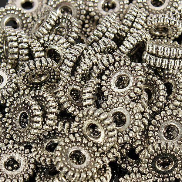 100Pcs 8mm Charms Tibetan Silver Bracelet Crafts Finding Jewelery Spacer Beads