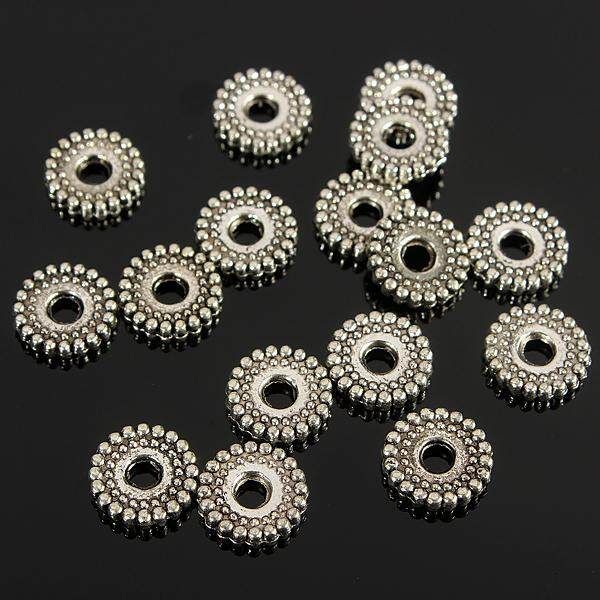 100Pcs 8mm Charms Tibetan Silver Bracelet Crafts Finding Jewelery Spacer Beads