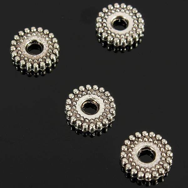100Pcs 8mm Charms Tibetan Silver Bracelet Crafts Finding Jewelery Spacer Beads