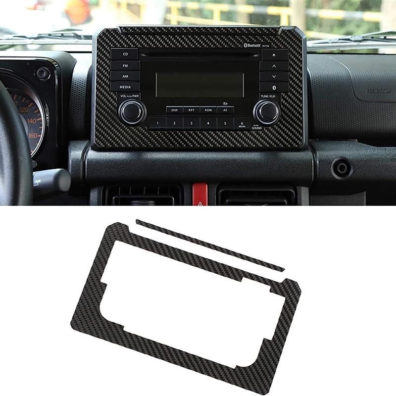 Car CD Screen Panel Decorative Cover Sticker Trim Carbon