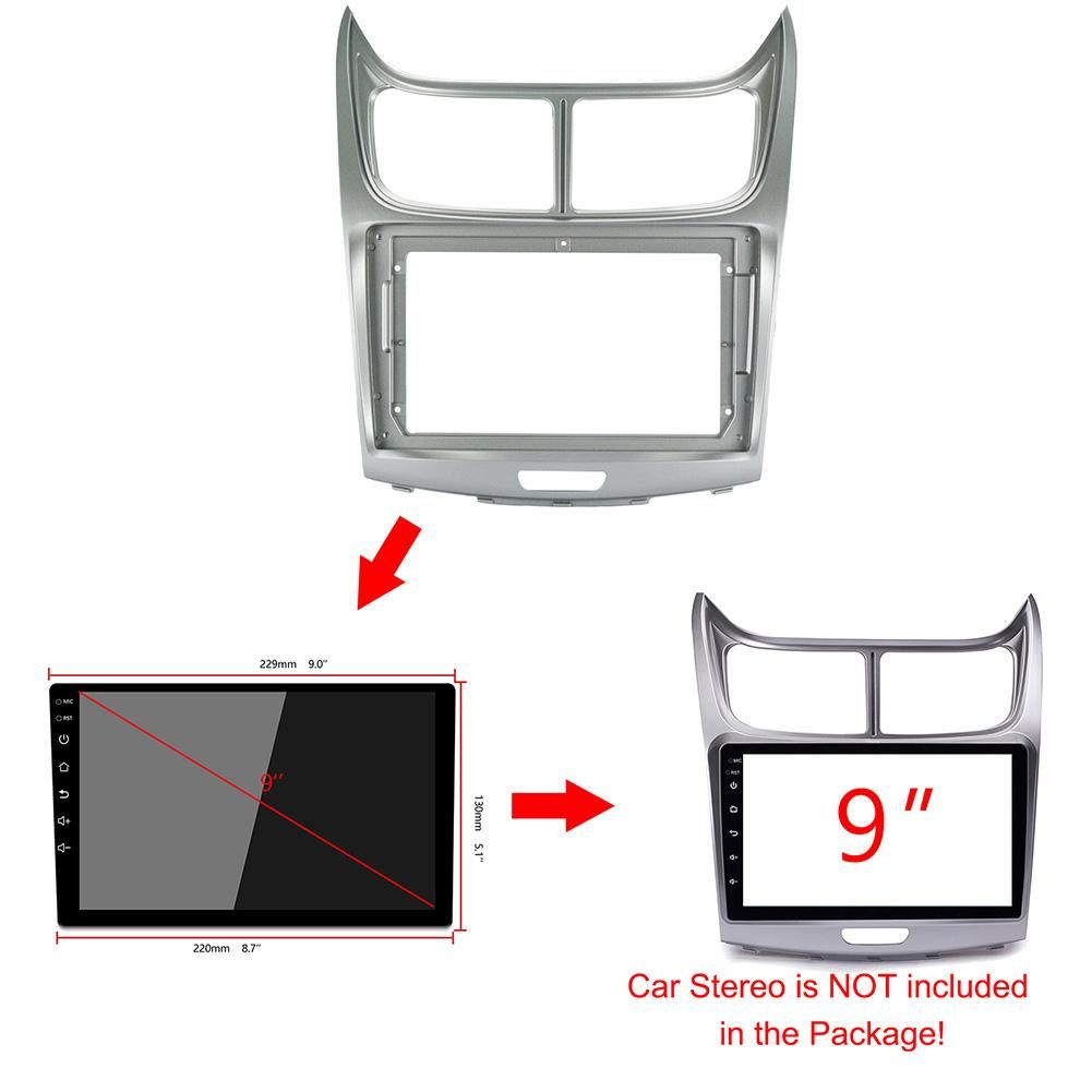 2Din 9Inch Car DVD Frame Audio Dash Trim Kits for Chevrolet