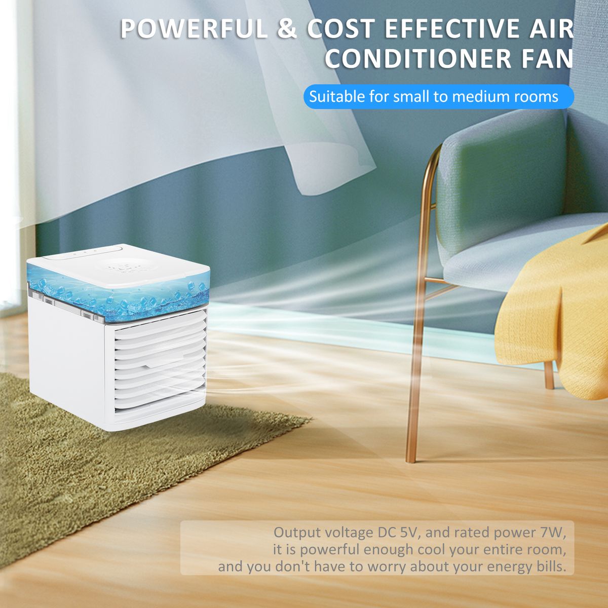 USB Air Conditioning Fan 3 Speeds 41℉ Air Cooling Fan
