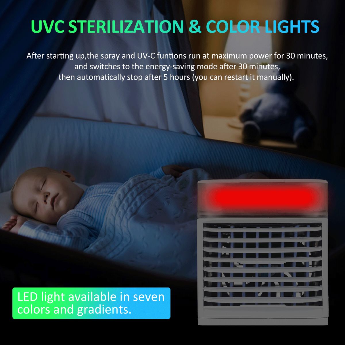 USB Air Conditioning Fan 3 Speeds 41℉ Air Cooling Fan