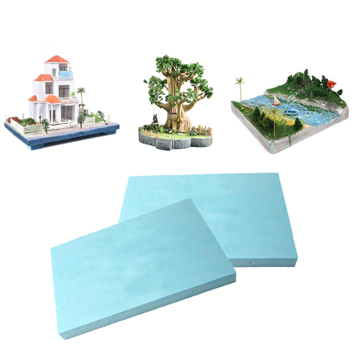 2Pcs DIY Landscape Scenery Building Polystyrene Boards