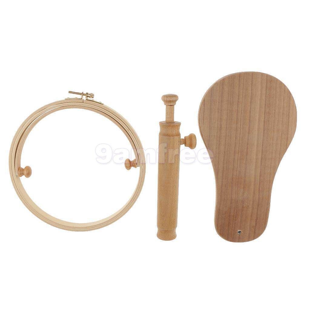 Embroidery Hoop Wooden Frame Cross Stitch Rack Stand Adjustable 35-46cm