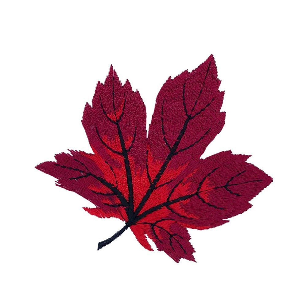 Colourful Maple Leaf Embroidery Patches DIY T-shirt Coat Jeans Backpack Exquisite Sewing Decorate Applique Stickers Accessories Red