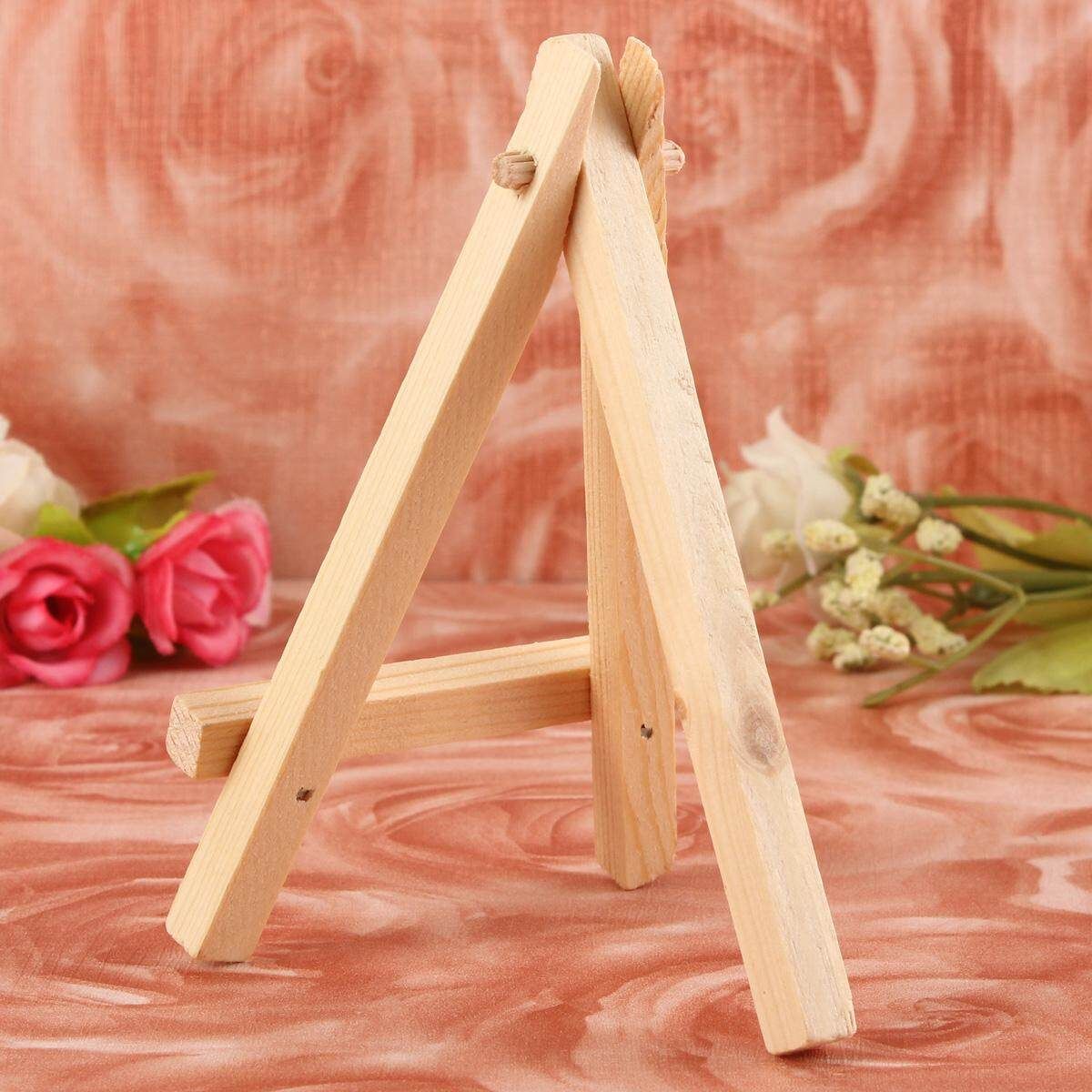 6PCs 2-10x 120mm Wood Artist Easel Wedding Cafe Party Name Card Stand Display Holder