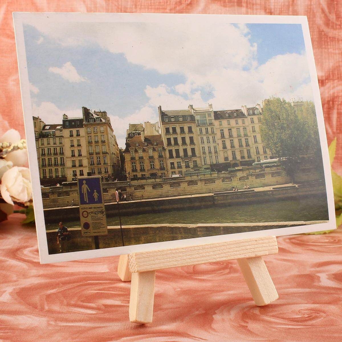 6PCs 2-10x 120mm Wood Artist Easel Wedding Cafe Party Name Card Stand Display Holder