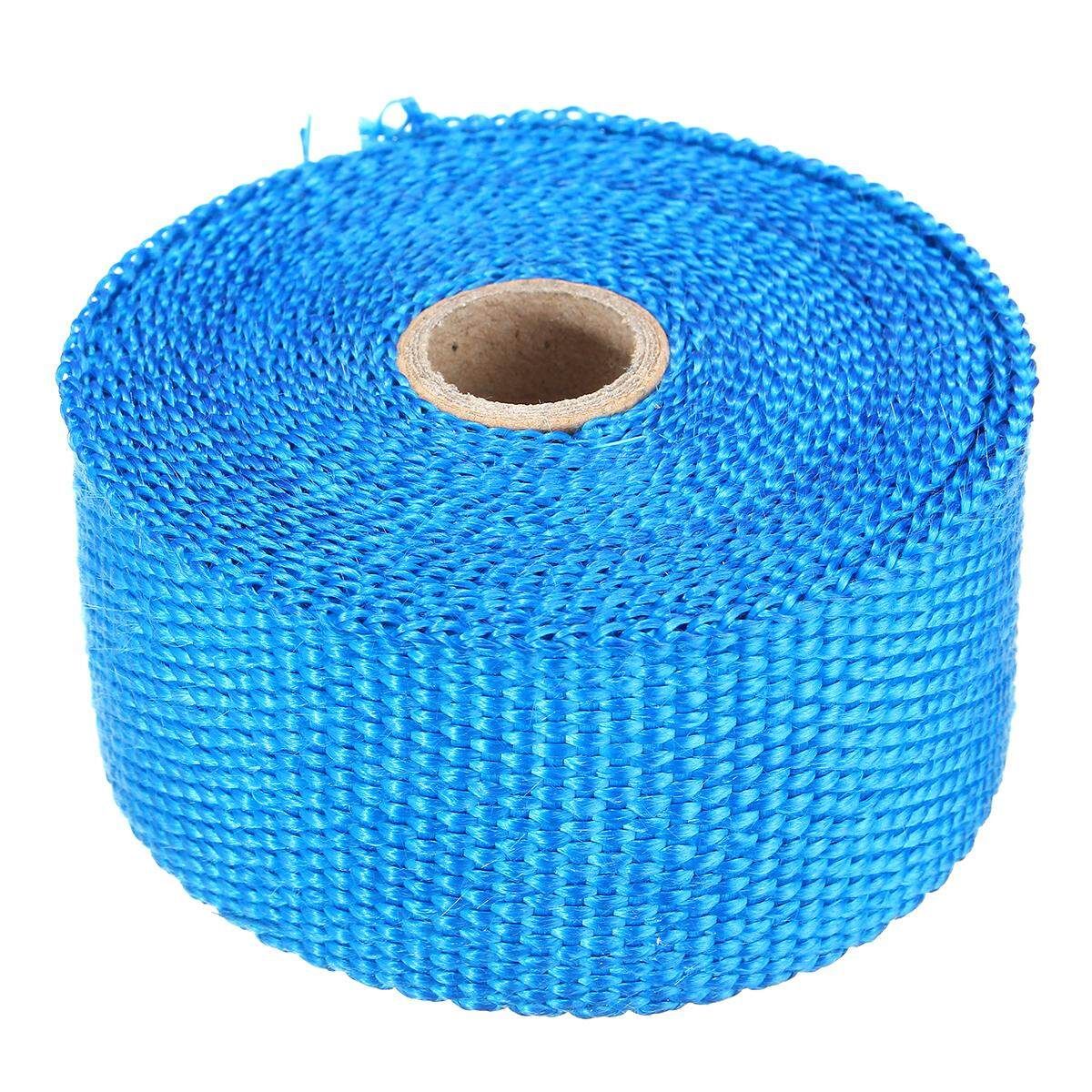TURBO HEAT SHIELD BLANKET COVER + MANIFOLD DOWNPIPE WRAP 2" X 5M TITANIUM Blue (blue)