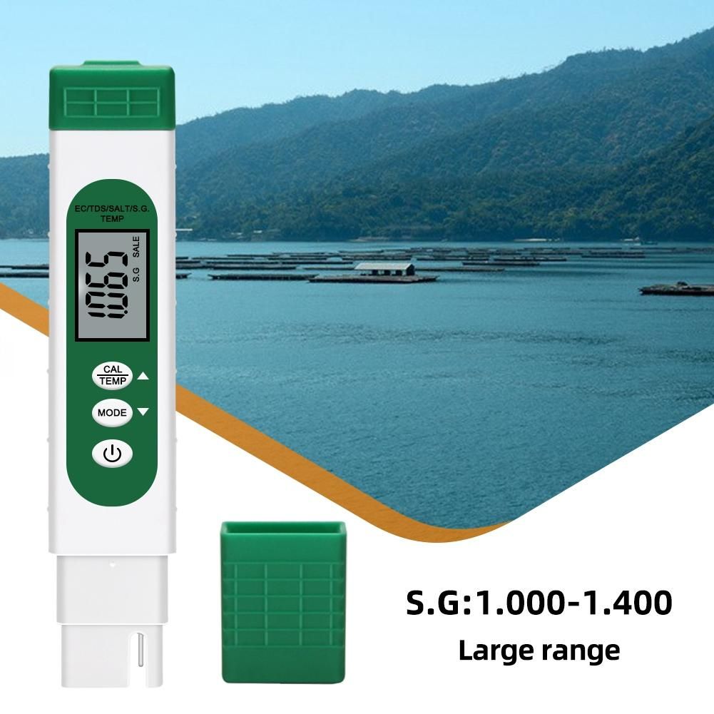 Digital ECTDSSALTSGTemperature Meter 5 in 1 Water Quality Conductivity Tester for Aquarium Swimming Pool