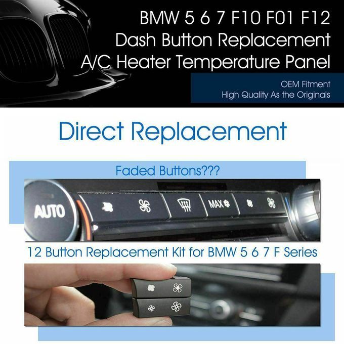 12 Button Key Caps AC Heater Switch Replacement For BMW 5