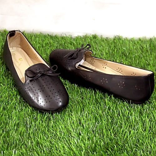 Women Patent Leather Ballerina Casual Flat Shoe-Black