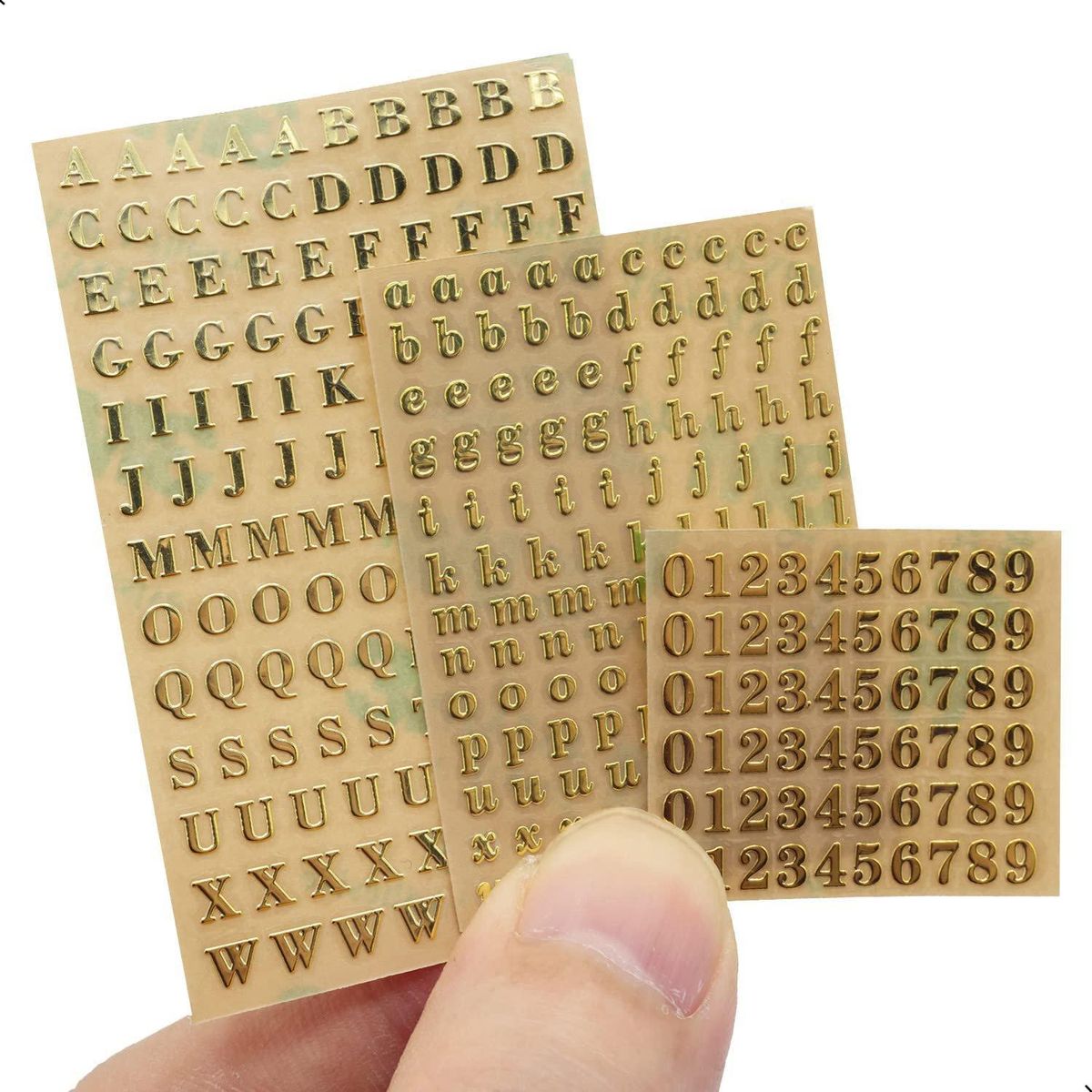 6 Sheets Small 012 Inch Alphabet Number Stickers Glitter Alloy Self Adhesive Letters Stickers GoldSilver 3mm