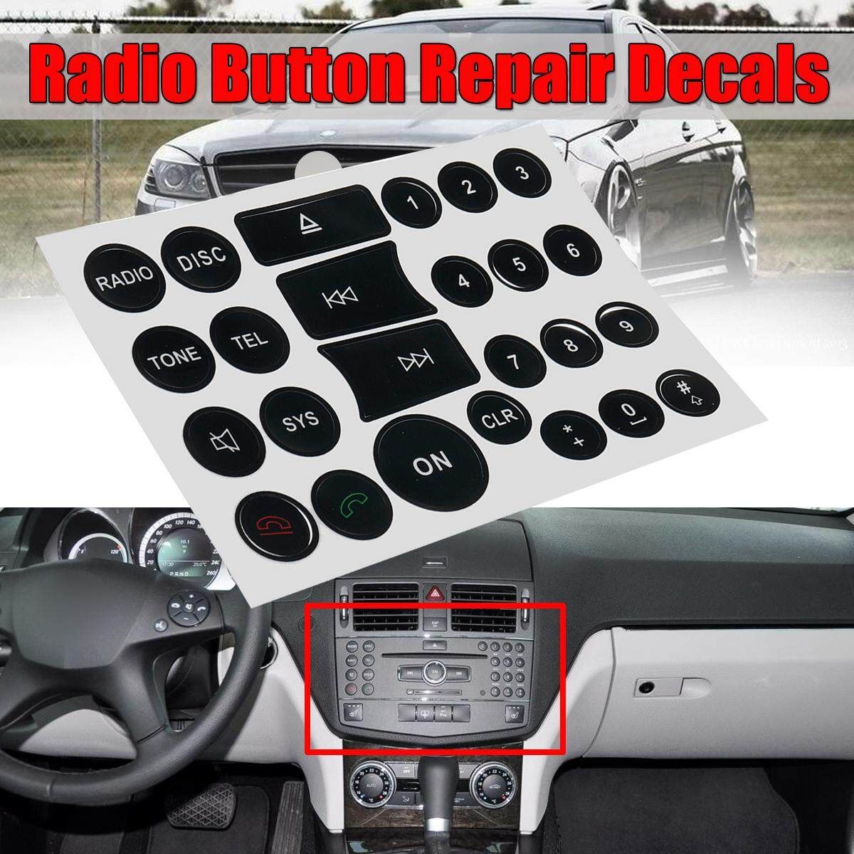 Radio Switch Button Repair Sticker Decal Fit Mer Cedes Ben Z E GLK W Class 07-14