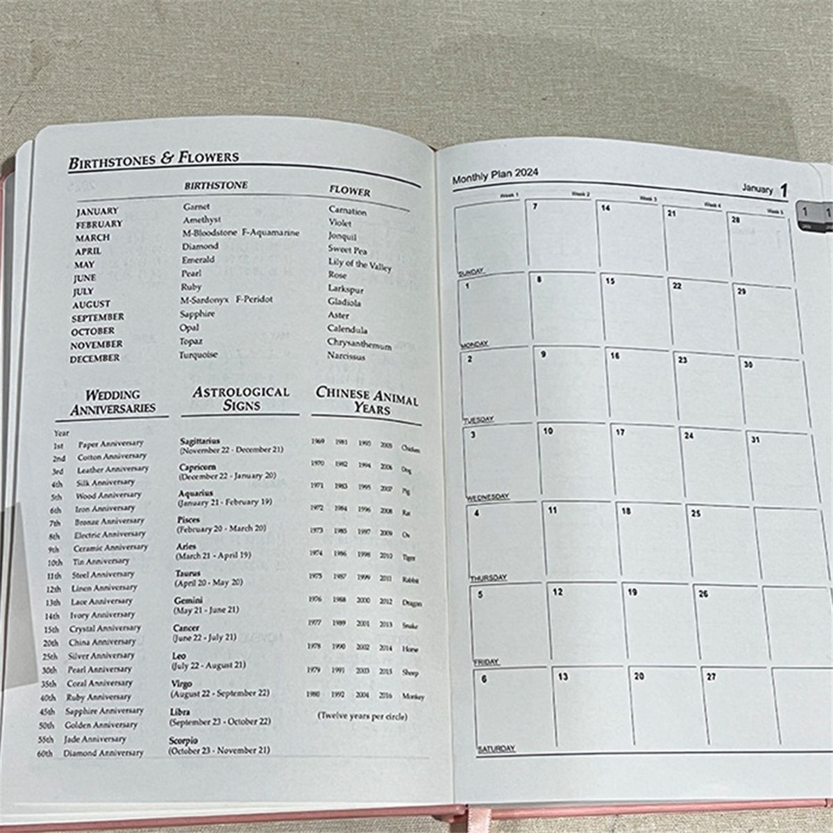 2024 Diary A5 Diary Week to View A5 Daily Planner Notebook P