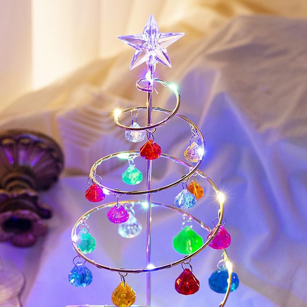 Christmas Decorations Tree Crystal Table Decor Xmas Gifts Christmas Tree Lighting Party Festival Decor Lamp S