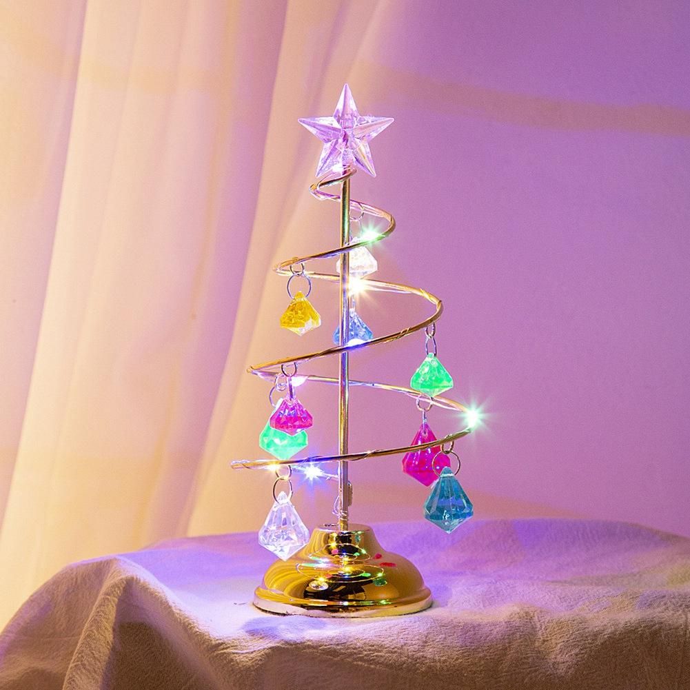 Christmas Decorations Tree Crystal Table Decor Xmas Gifts Christmas Tree Lighting Party Festival Decor Lamp S