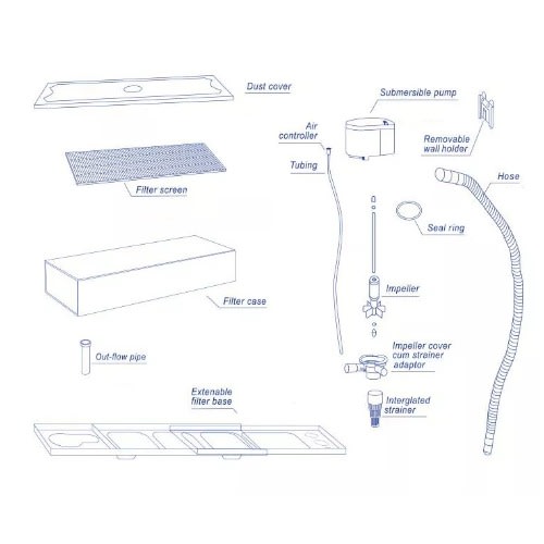 Wp-3880f Aquarium Top Water Filter Pump - 40w Flow Rate - 2500l/hr