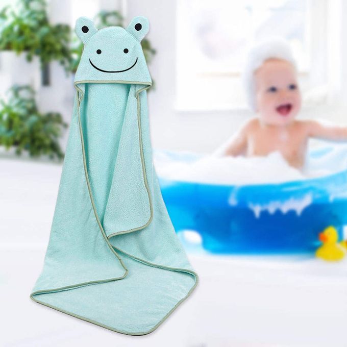Baby Hooded Towel Animal Shape Essential Bathrobe For Toddler Green