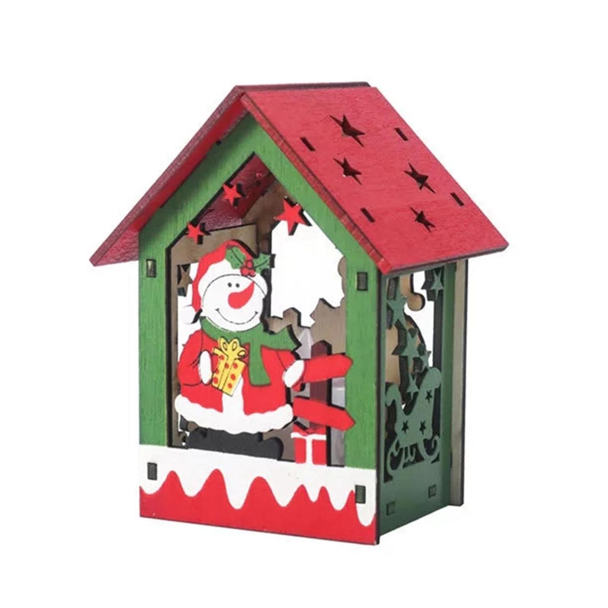 Christmas Luminous Wooden Decoration, LED Light,Dressed ,1