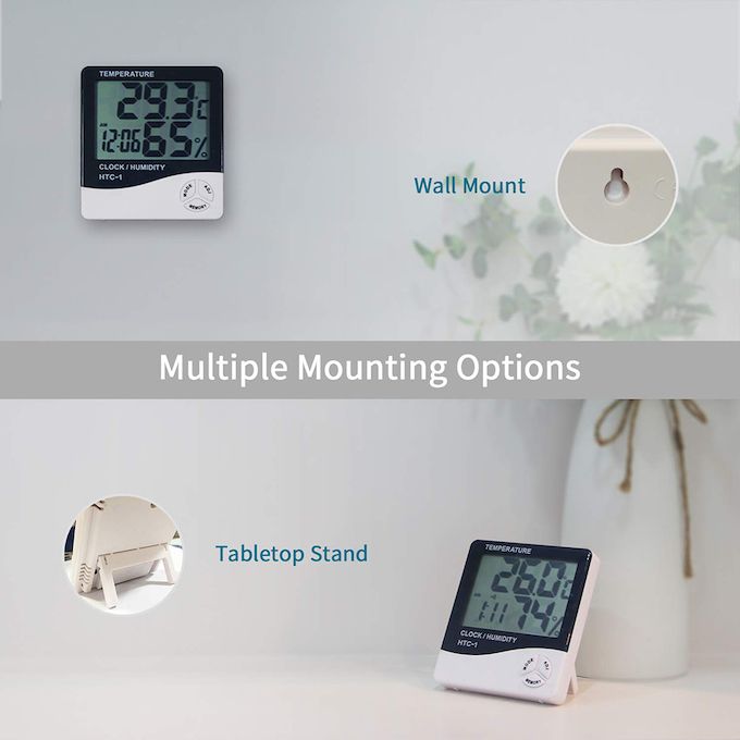 LCD Digital Temperature Humidity Meter Indoor Outdoor